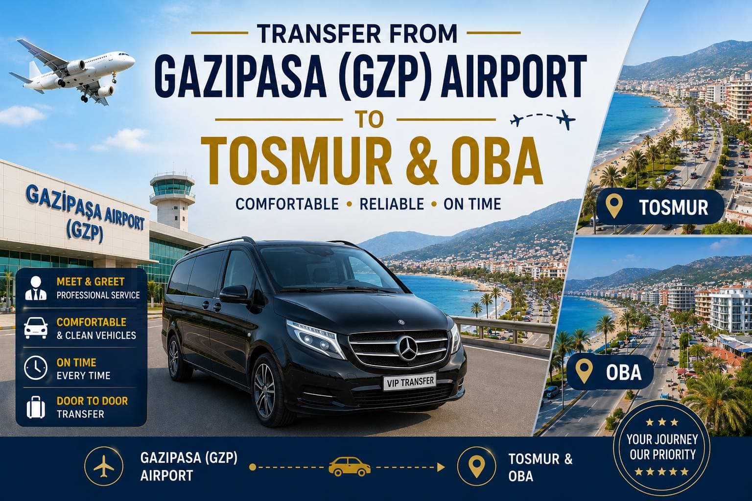 Gazipaşa (GZP) Havalimanı’ndan Tosmur ve Oba’ya transfer