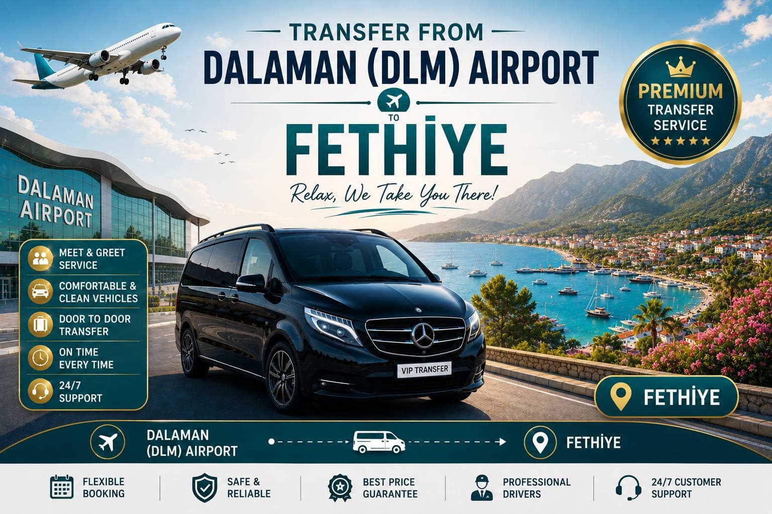 Dalaman (DLM) Havalimanı’ndan Fethiye’ye transfer