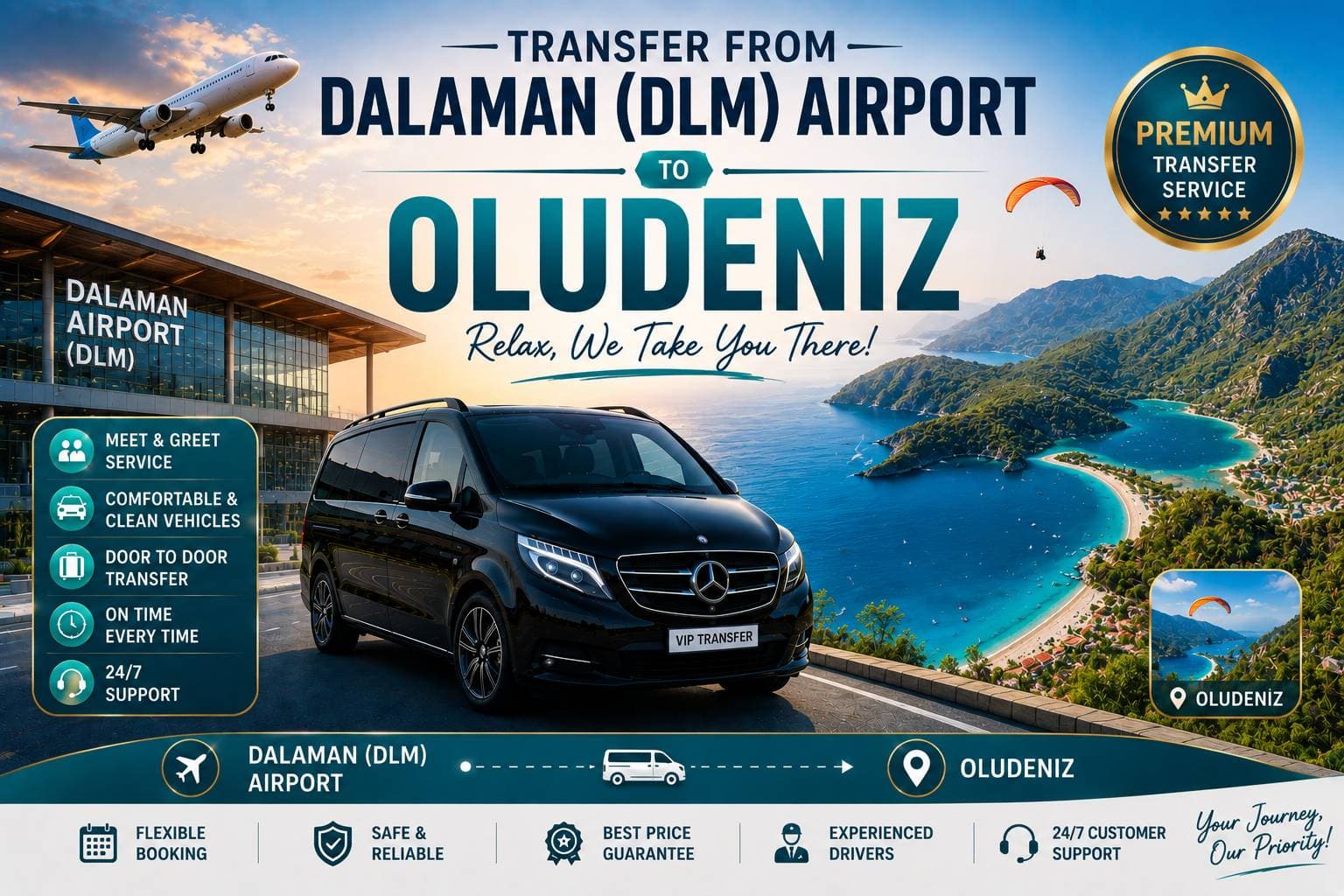 Dalaman (DLM) Havalimanı’ndan Ölüdeniz’e transfer